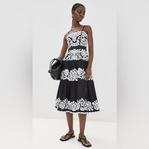 Sea New York Black and White Floral Midi Dress